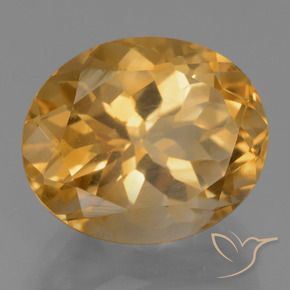 Citrine Orange moyen naturelle ovale, 6.17 ct, VVS-VS