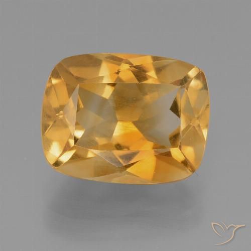 3.12ct Naturel Orange doré profond Citrine, Coussin, VS