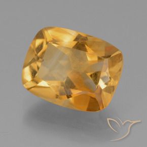 Citrine Orange doré profond naturelle Coussin, 3.12 ct, VS