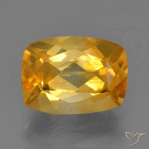 2.27ct Naturel Or orange foncé Citrine, Coussin, VS
