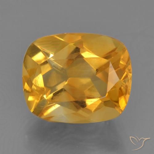 2.76ct Naturel Or orange foncé Citrine, Coussin, VS