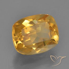 Citrine Doré-orange foncé naturelle Coussin, 2.81 ct, VS