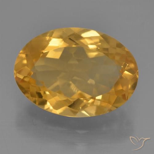 Citrine Doré foncé naturelle ovale, 3.95 ct, VS