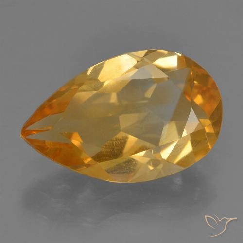Citrine Or orange foncé naturelle En forme de poire, 2.31 ct, VVS-VS