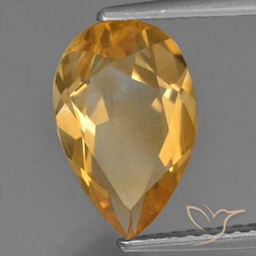 Citrine Or orange foncé naturelle En forme de poire, 2.31 ct, VVS-VS