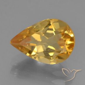 Citrine Orange-or moyen-léger naturelle En forme de poire, 2.17 ct, VS
