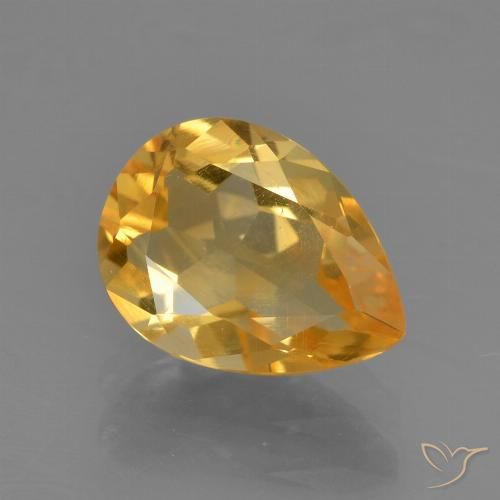 Citrine Orange doré profond naturelle En forme de poire, 1.49 ct, VS