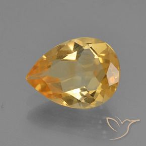 Citrine Orange doré profond naturelle En forme de poire, 1.49 ct, VS
