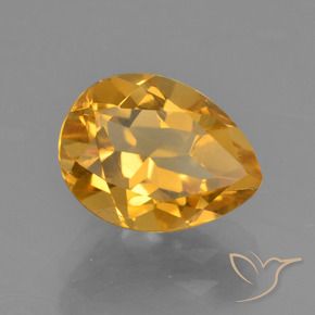 Citrine Doré-orange foncé naturelle En forme de poire, 1.84 ct, VS