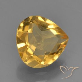 Citrine Doré foncé naturelle En forme de poire, 1.45 ct, VS