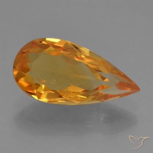 Citrine Or orange foncé naturelle En forme de poire, 2.33 ct, VVS-VS