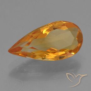 Citrine Or orange foncé naturelle En forme de poire, 2.33 ct, VVS-VS
