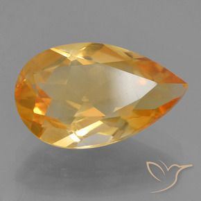 Citrine Doré moyen-foncé naturelle En forme de poire, 2.41 ct, VVS-VS
