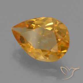 Citrine Or orange foncé naturelle En forme de poire, 2.07 ct, VS