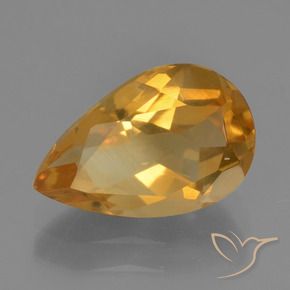 Citrine Or orange foncé naturelle En forme de poire, 2.42 ct, VS