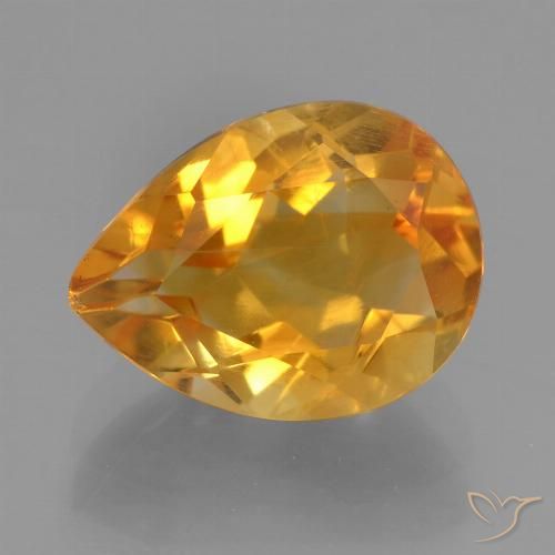 Citrine Or orange foncé naturelle En forme de poire, 2.63 ct, VS
