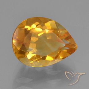 Citrine Or orange foncé naturelle En forme de poire, 2.63 ct, VS