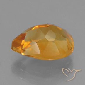 Citrine Or orange foncé naturelle En forme de poire, 2.63 ct, VS