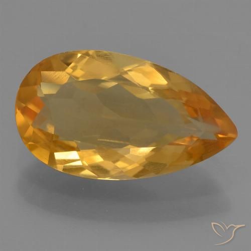Citrine Or orange foncé naturelle En forme de poire, 2.36 ct, VVS-VS