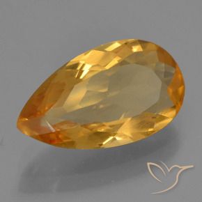 Citrine Or orange foncé naturelle En forme de poire, 2.36 ct, VVS-VS