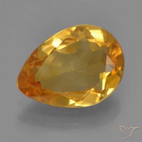 Citrine Doré-orange foncé naturelle En forme de poire, 2.23 ct, VS