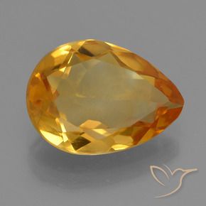 Citrine Doré-orange foncé naturelle En forme de poire, 2.23 ct, VS