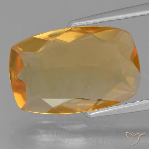 Citrine Or orange foncé naturelle Coussin, 3.55 ct, VVS-VS