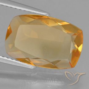 Citrine Or orange foncé naturelle Coussin, 3.55 ct, VVS-VS