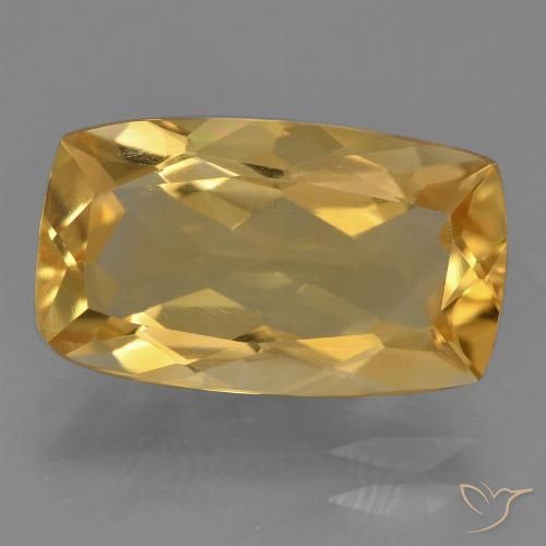 3.96ct Naturel Doré moyen-foncé Citrine, Coussin, VS