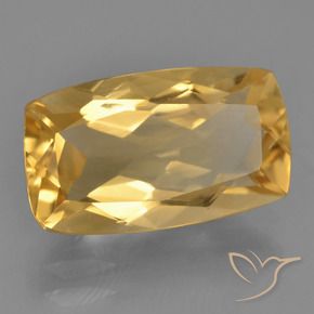 Citrine Doré moyen-foncé naturelle Coussin, 3.96 ct, VS