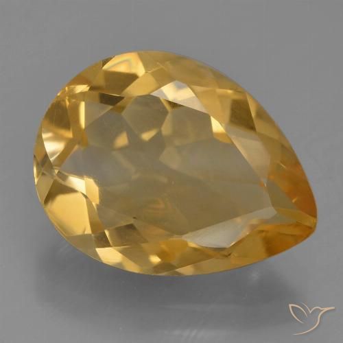 4.72ct Naturel Doré moyen-foncé Citrine, En forme de poire, VS
