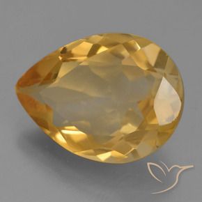 Citrine Doré moyen-foncé naturelle En forme de poire, 4.72 ct, VS