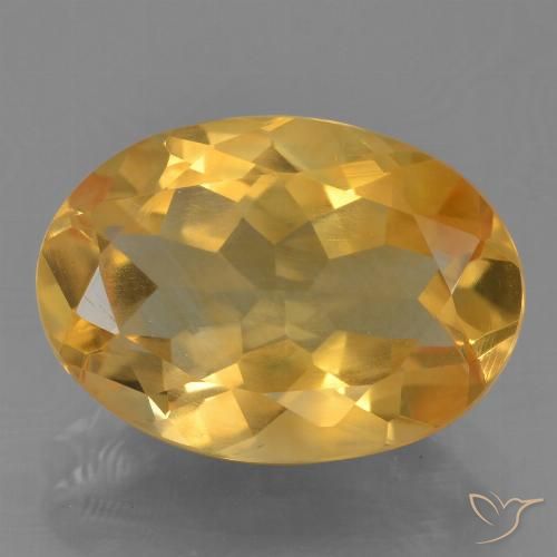 Citrine Doré moyen-foncé naturelle ovale, 4.95 ct, VS
