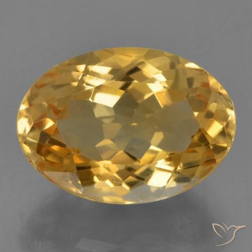 Citrine Orange doré profond naturelle ovale, 4.11 ct, VS