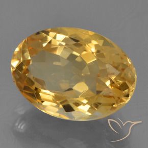 Citrine Orange doré profond naturelle ovale, 4.11 ct, VS