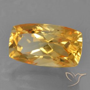 Citrine Doré-orange foncé naturelle Coussin, 4.24 ct, VVS-VS