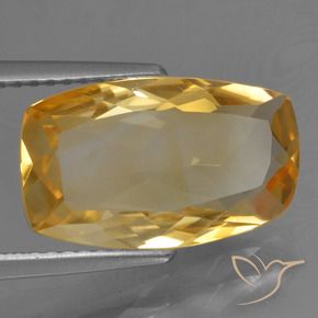 Citrine Orange doré profond naturelle Coussin, 4.01 ct, VVS-VS
