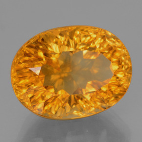 Citrine Jaune doré naturelle Coupe ovale, 6.41 ct, VS