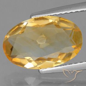 Citrine Orange-or moyen-léger naturelle ovale, 2.70 ct, VS