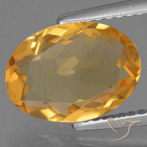 Citrine Or orange foncé naturelle ovale, 2.49 ct, VVS-VS
