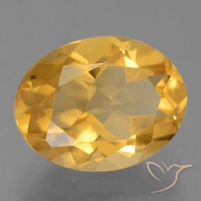 Citrine Orange-or moyen-léger naturelle ovale, 2.10 ct, VS