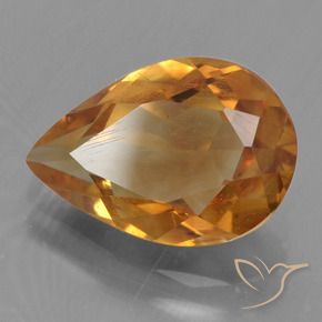 Citrine Or orange foncé naturelle En forme de poire, 2.06 ct, VS