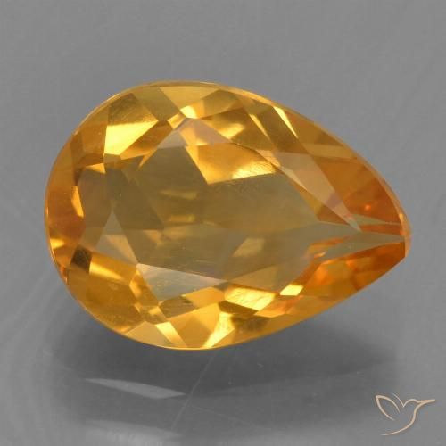 2.02ct Naturel Orange moyen Citrine, En forme de poire, VS