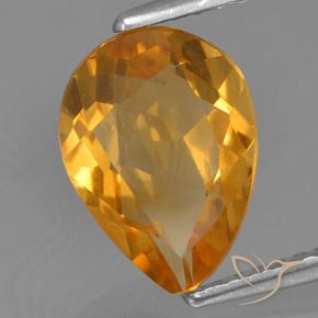 Citrine Orange moyen naturelle En forme de poire, 2.02 ct, VS
