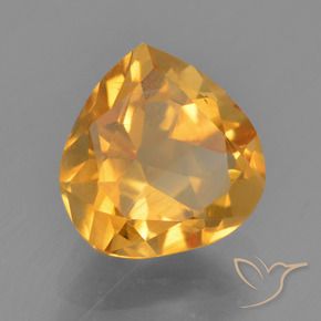 Citrine Orange-or naturelle En forme de poire, 1.72 ct, VS