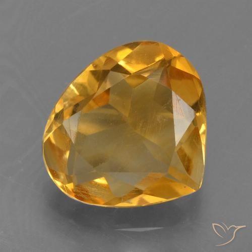 Citrine Doré-orange foncé naturelle En forme de poire, 1.86 ct, VS