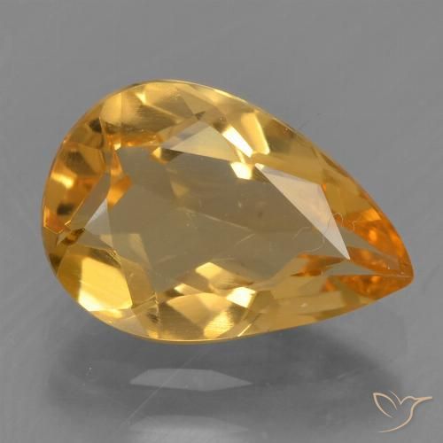 1.89ct Naturel Doré-orange foncé Citrine, En forme de poire, VVS-VS