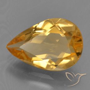 Citrine Doré-orange foncé naturelle En forme de poire, 1.89 ct, VVS-VS