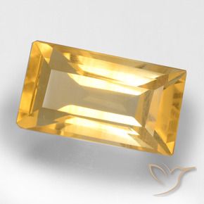 Citrine Doré vif naturelle Baquette, 3.45 ct, VS