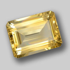 Citrine Jaune doré naturelle Taille émeraude, 9.46 ct, VVS-VS